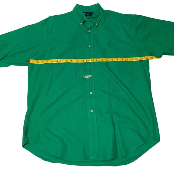 RALPH LAUREN GOLF Shirt M Tilden Button Down Solid Green 100% Cotton - Picture 4 of 16